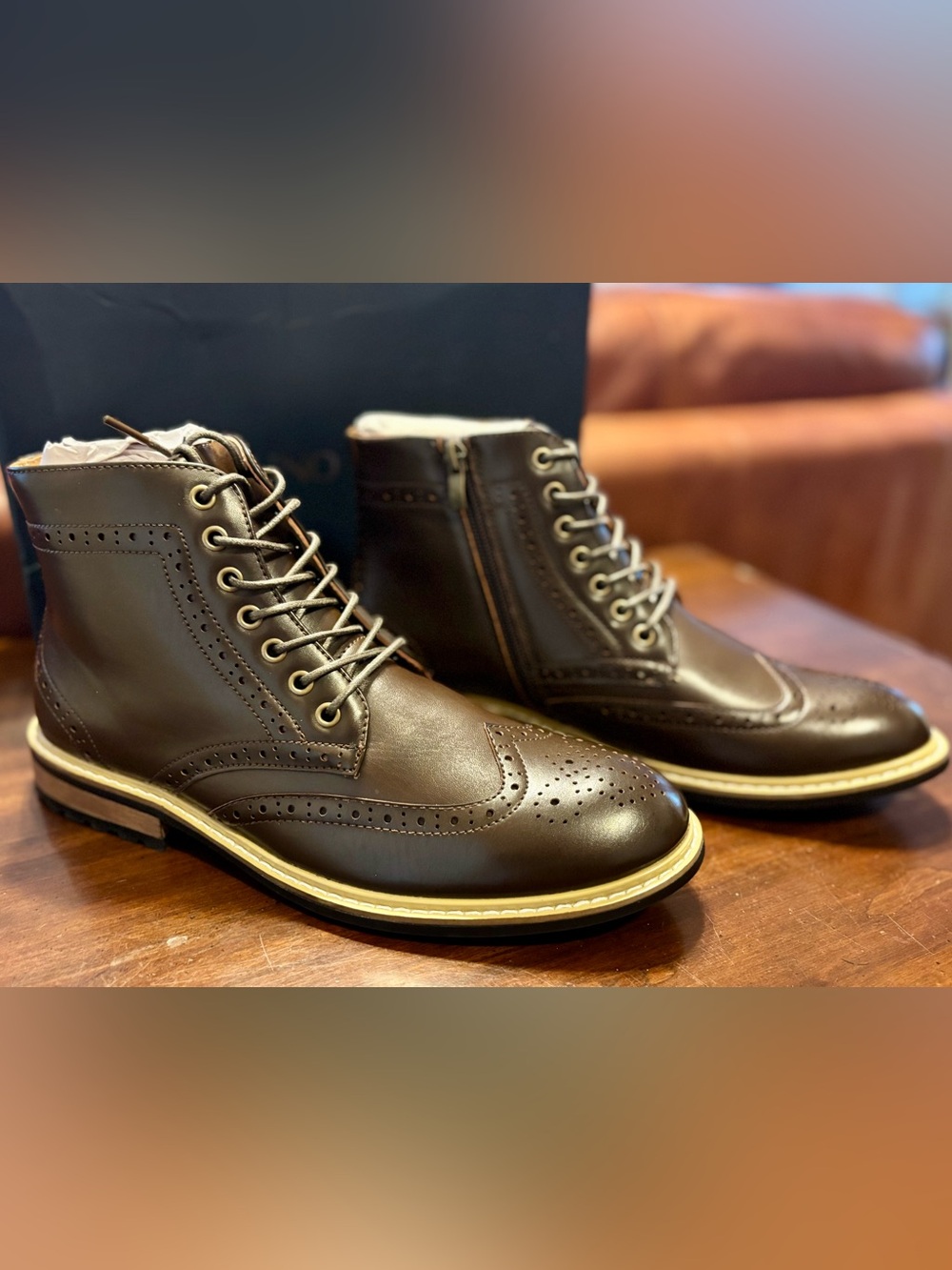 Men's Bruno Marc Bergen-01 Classic Wingtip Boots